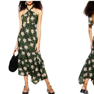 Topshop Hibiscus halter dress
